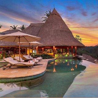 stunning pool side view