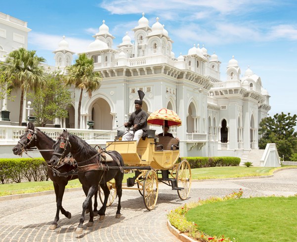 Arrival by Horse drawn carriage