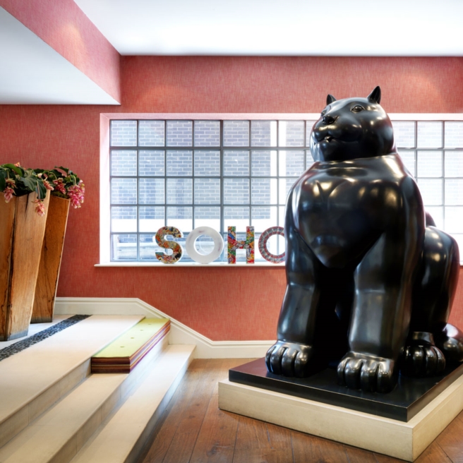 Cat in the lobby